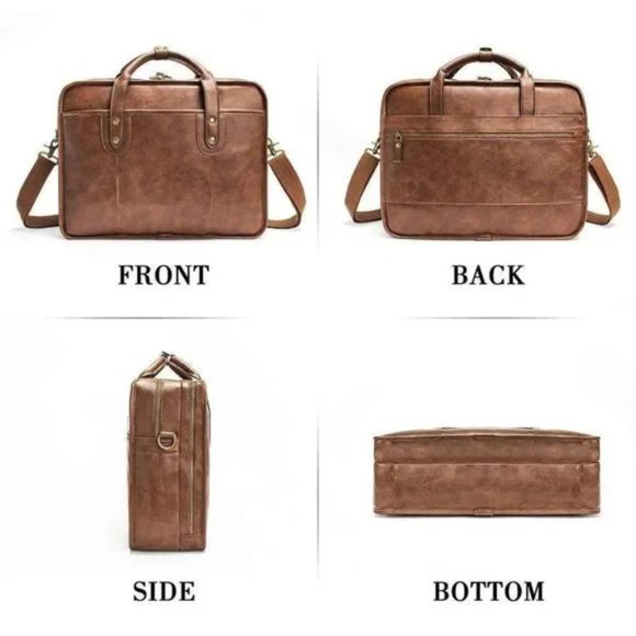 NEW Bosi Leather Briefcases 15.6 Inch - Picture 3 of 11